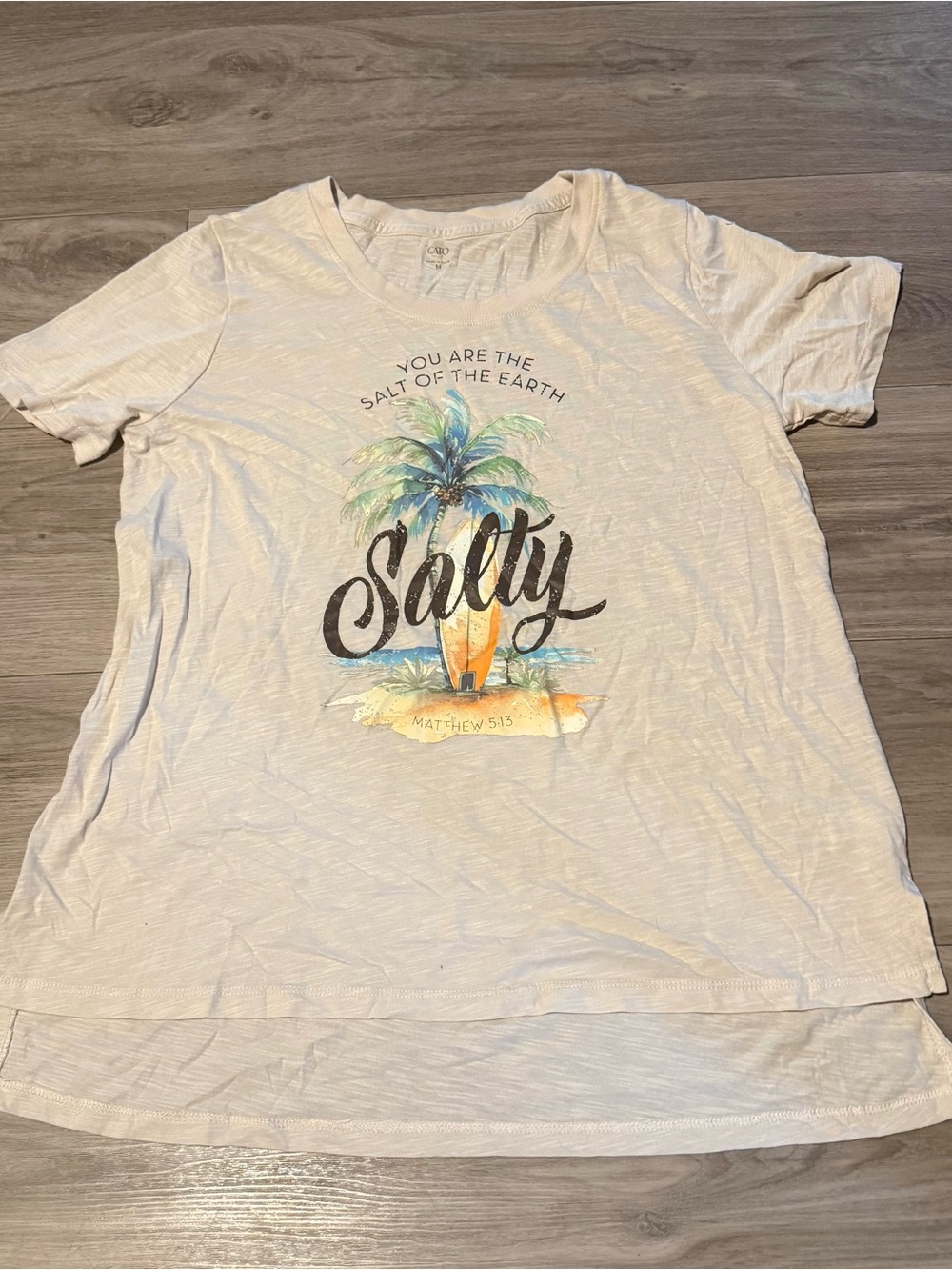 Cato Cream Graphic Tee with Black Text